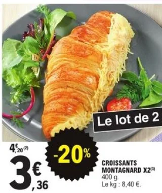 Croissants Montagnard X2 Les Délices de Mendès