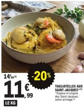 Tagliatelles aux Saint-Jacques