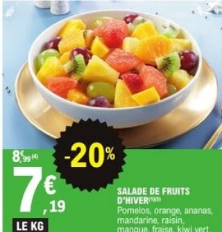 Salade de fruits d'hiver Les Délices de Mendès