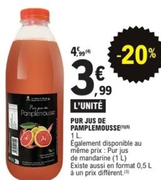 Pur jus de pamplemousse Les Délices de Mendès