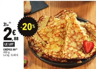 Crêpes x6 Les Délices de Mendès