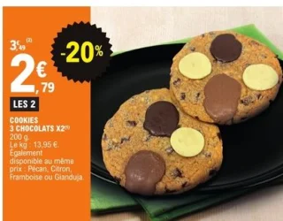 Cookies 3 chocolats x2 Les Délices de Mendès