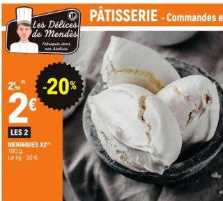 Meringues x2 Les Délices de Mendès