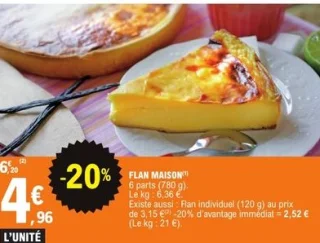 Flan maison 6 parts 780 g