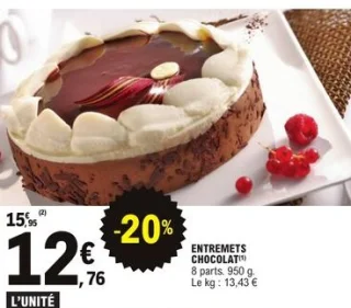Entremets chocolat 8 parts 950 g
