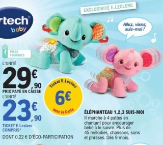 Vtech baby Éléphanteau 1,2,3 suis-moi