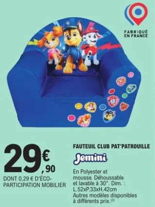 Fauteuil club Pat'Patrouille Jemini