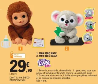 Mon Bébé Singe ou Mon Bébé Koala Little Live Pets