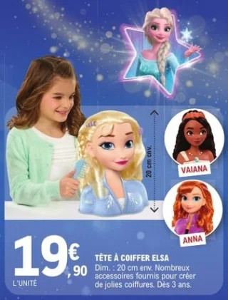 Tête à coiffer Elsa Disney La Reine des Neiges