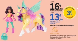 L'École des licornes Poupée et licorne ailes magiques