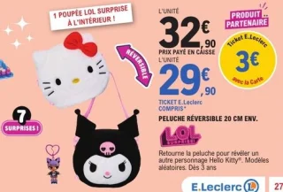 Peluche réversible 20 cm Hello Kitty LOL Surprise!