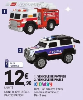 Véhicule de pompier ou de police K!Dway