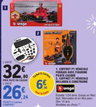 Coffret F1 Véhicule avec Figurine ou à Construire Bburago