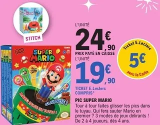 Jeu d'action Pic Super Mario ou Stitch