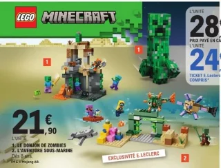 LEGO Minecraft Le Donjon de Zombies ou L'Aventure Sous-Marine