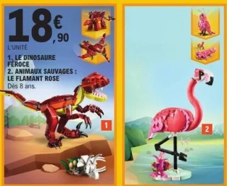 LEGO Creator Le Dinosaure Féroce / Animaux Sauvages : Le Flamant Rose