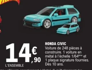 Voiture à construire Honda Civic Hot Wheels Mattel Brick Shop