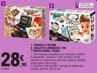 Trousse à dessin ou Tablette lumineuse 3 en 1 Professional Studio