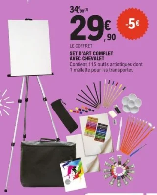 Set d'art complet avec chevalet