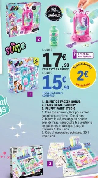 Slime'Ice Frozen Bonus / Fairy Slime Factory / Fluffy Paint Studio Canal Toys