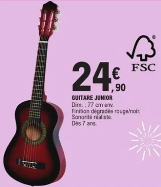 Guitare junior en bois 77 cm