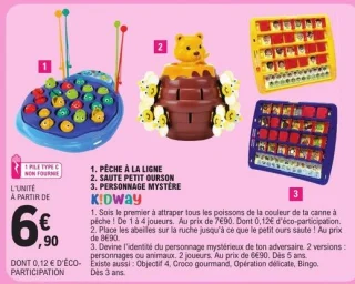Kidway Pêche à la ligne, Saute petit ourson, Personnage mystère