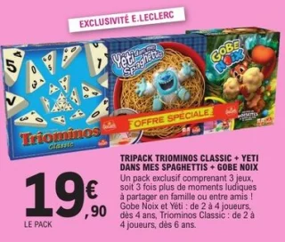 Tripack Triominos Classic + Yeti dans mes spaghettis + Gobe Noix Goliath