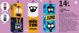 Jeux de société Speed Bac, Mouton Mouton ou Jumo