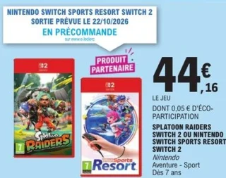 Splatoon Raiders ou Nintendo Switch Sports Resort Switch 2