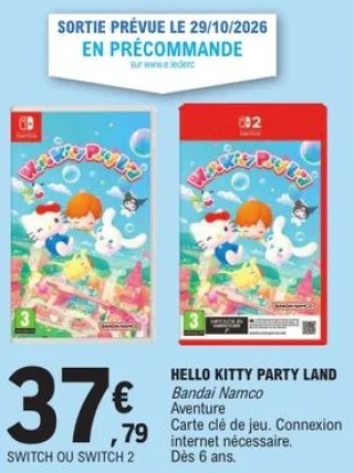 Hello Kitty Party Land Bandai Namco Switch ou Switch 2