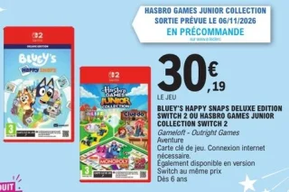 Bluey's Happy Snaps Deluxe Edition ou Hasbro Games Junior Collection Switch 2