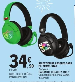 Sélection de casques sans fil Brawl Star Subsonic