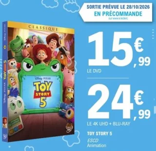 DVD ou Blu-Ray Toy Story 5 Disney Pixar