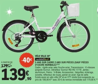 Vélo ville 20" Woodsun