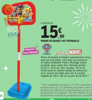 Panier de basket d'initiation Pat Patrouille