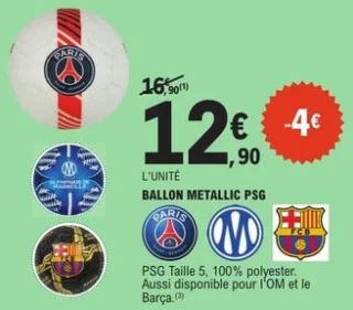 Ballon metallic PSG taille 5