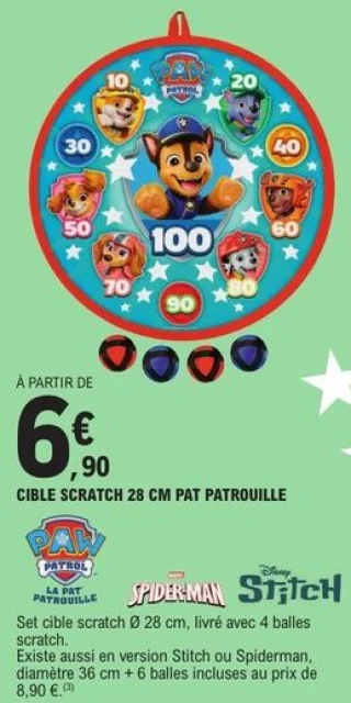 Cible scratch 28 cm Pat Patrouille