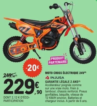 Injusa Moto Cross Électrique 24V