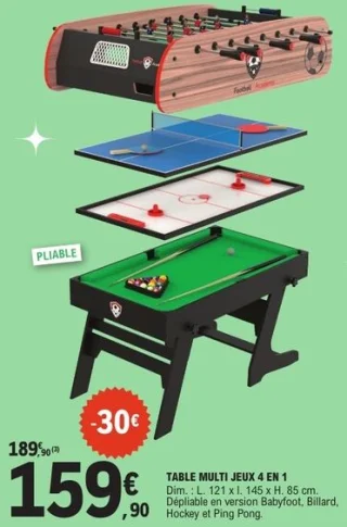 Table multi jeux 4 en 1