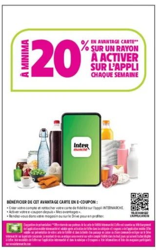 Avantage carte sur un rayon à activer sur l'appli Intermarché