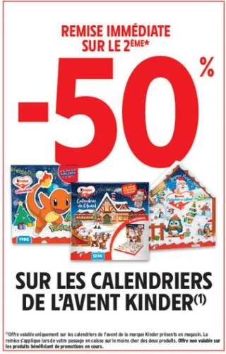 Calendriers de l'Avent Kinder