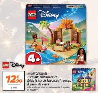 Maison de village et pirogue vaiana 85 pieces