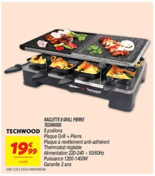 Raclette 8 grill pierre 