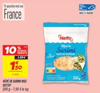 Râpé de surimi msc 