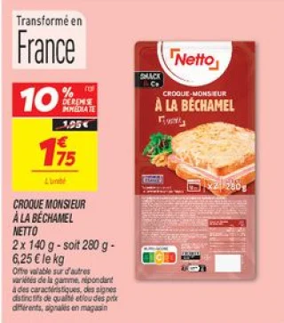 Croque monsieur  à la béchamel 