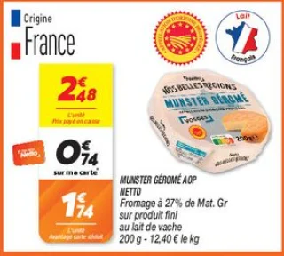 Munster géromé aop 
