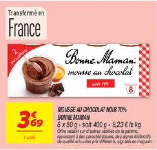 Mousse au chocolat noir 70%