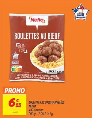 Boulettes au boeuf surgelées 