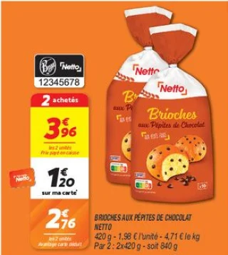 Brioches aux pépites de chocolat