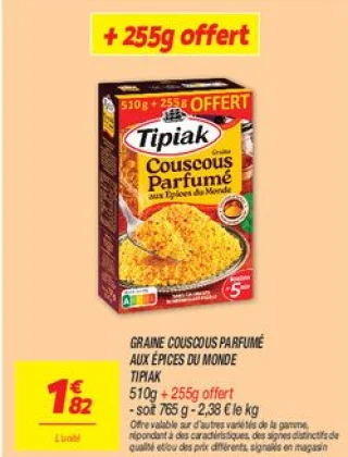 Graine couscous parfumé aux épices du monde
